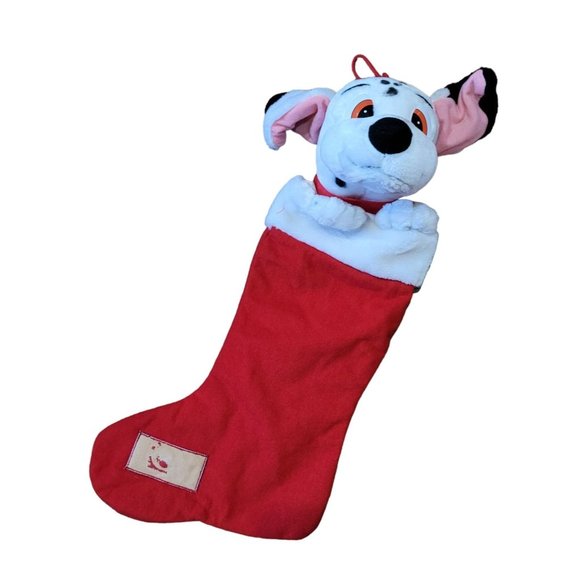 Disney vintage 101 Dalmatians 90s Christmas stocking w/cute puppy sticking out - Picture 1 of 6